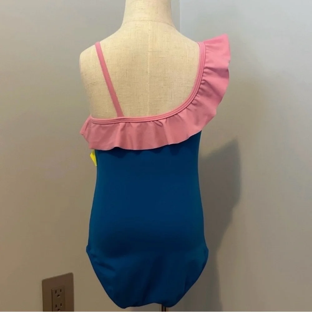 MINI BODEN GIRLS LILA ONE SHOULDER SWIMSUIT